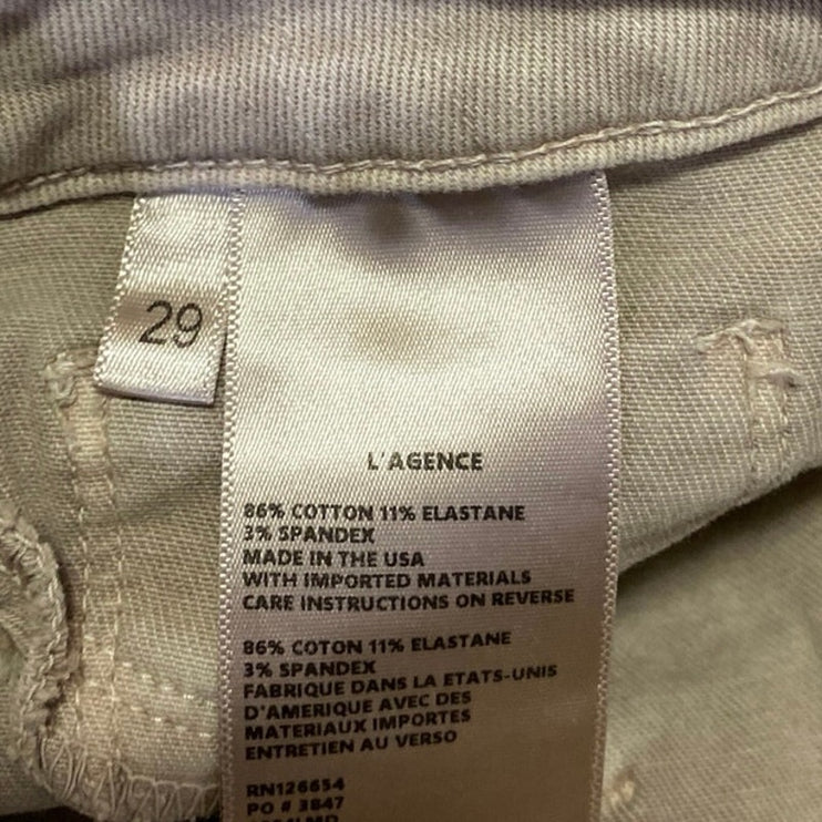 L'agence Women's Cream Beige High Waist Skinny Slim Fit Denim Jeans Pants Sz 29