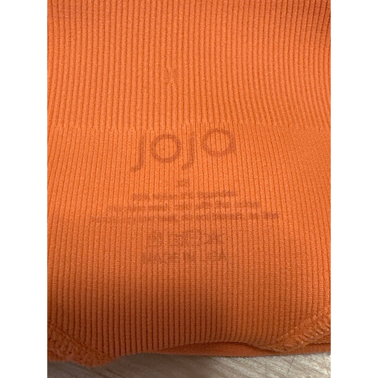 Joja Women's Orange Ribbed Mid Rise Skinny Activewear Yoga Leggings Pants Sz XS