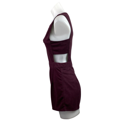 She + Sky Womens Maroon Sleeveless Cutout Active Athleisure Jumpsuit Romper Sz S