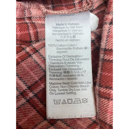 Madewell Red Plaid Check Button Down Long Sleeve Wide Leg Sleepwear Pajama Set M