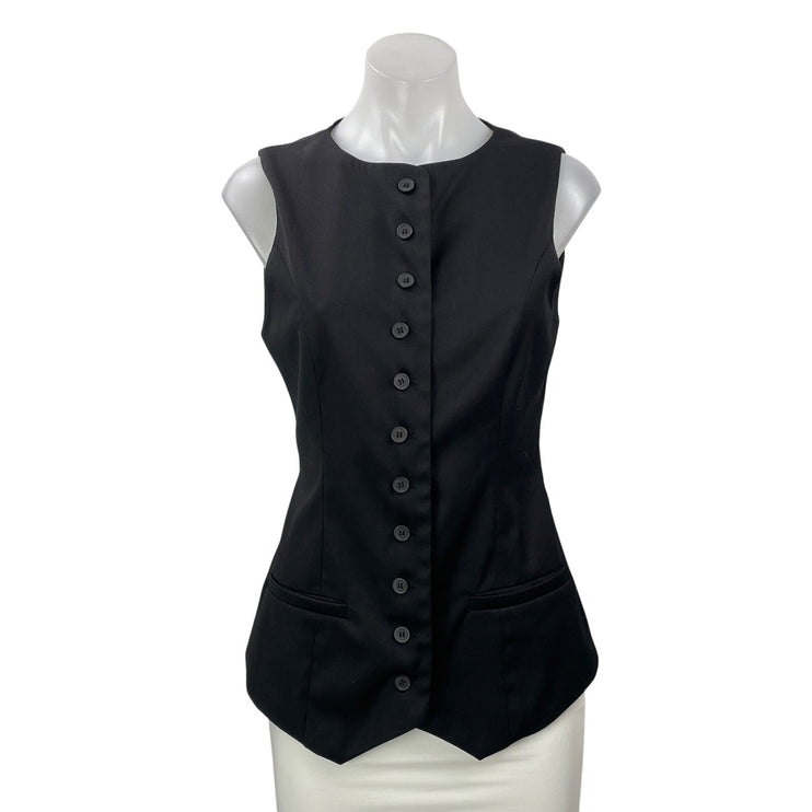 4th + Reckless Briella Womens Black Sleeveless Button Front Waistcoat Vest Top S
