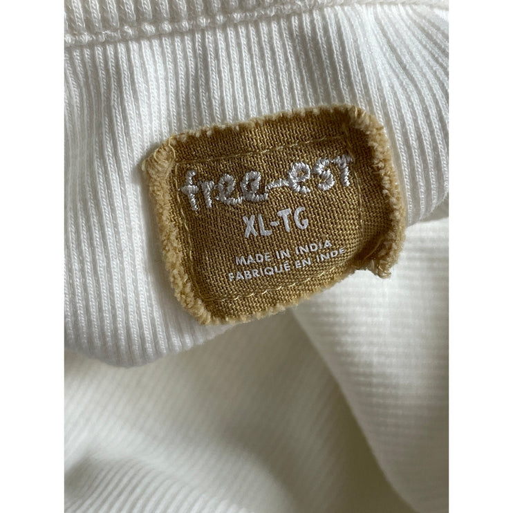 Free People Free-est White Long Sleeve Drop Waist Open Back A Line Mini Dress XL