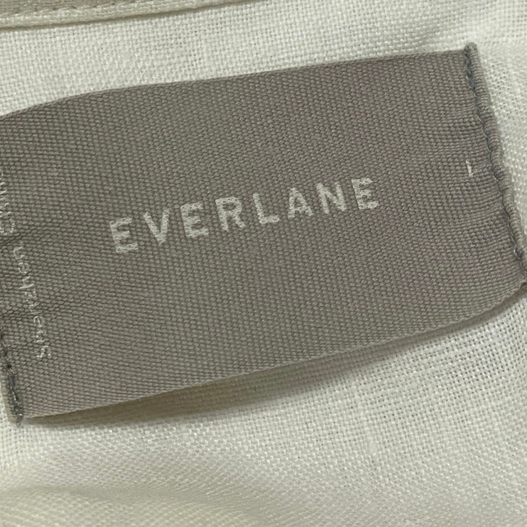 Everlane Mens White Short Sleeves Collared Pocket Casual Button Down Shirt Top L