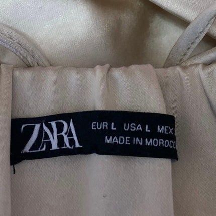 Zara Yellow Silk Satin Ruched Sleeveless Cami Camisole Tank Crop Top Size L