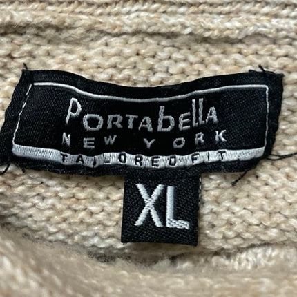 Portabella Women's Cream Tan Cable Knit Turtleneck Long Sleeve Sweater Top Sz XL