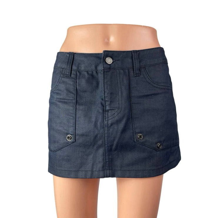 Zadig & Voltaire Women's Blue Dark Wash Straight Pencil Mini Denim Jean Skirt 38