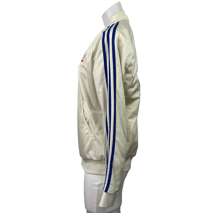 Adidas Originals White Embellished Arts SST Butterfly Zip Up Track Jacket Sz M