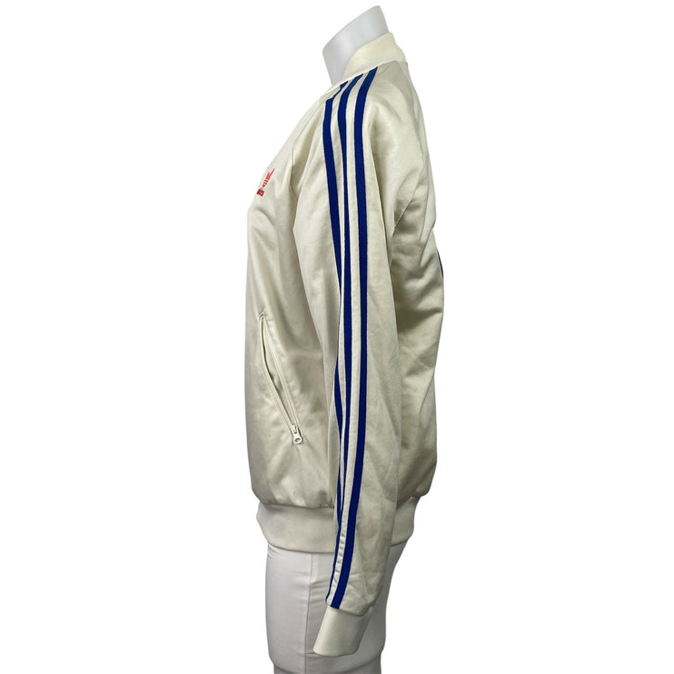 Adidas Originals White Embellished Arts SST Butterfly Zip Up Track Jacket Sz M