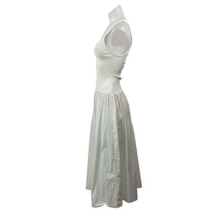 WeWoreWhat Women's White Sleeveless Drop Waist Fit & Flare Mini Tank Dress Sz S