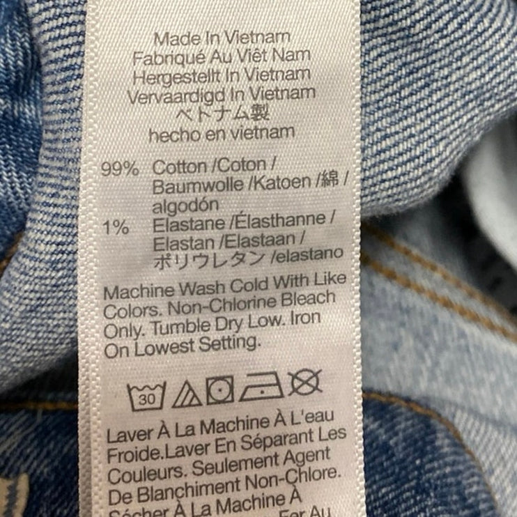 Madewell Perfect Vintage Blue High Waist Frayed Crop Straight Leg Denim Jeans 27