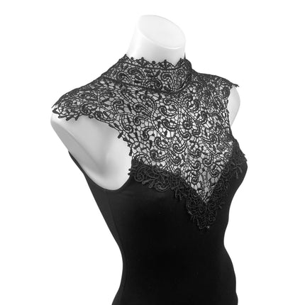 Kaitlyn Black Floral Lace Sleeveless High Neck Backless Bodysuit Tank Top Size S