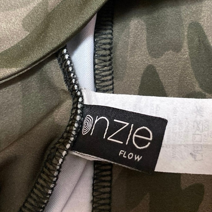 Onzie Green Camo Camouflage Mesh Activewear Fitness Workout Leggings Pants Sz S