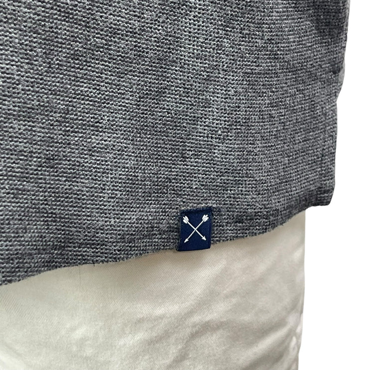 MBX Women's Gray Short Sleeve Chest Pocket Knit Button Down Shirt Top Size L