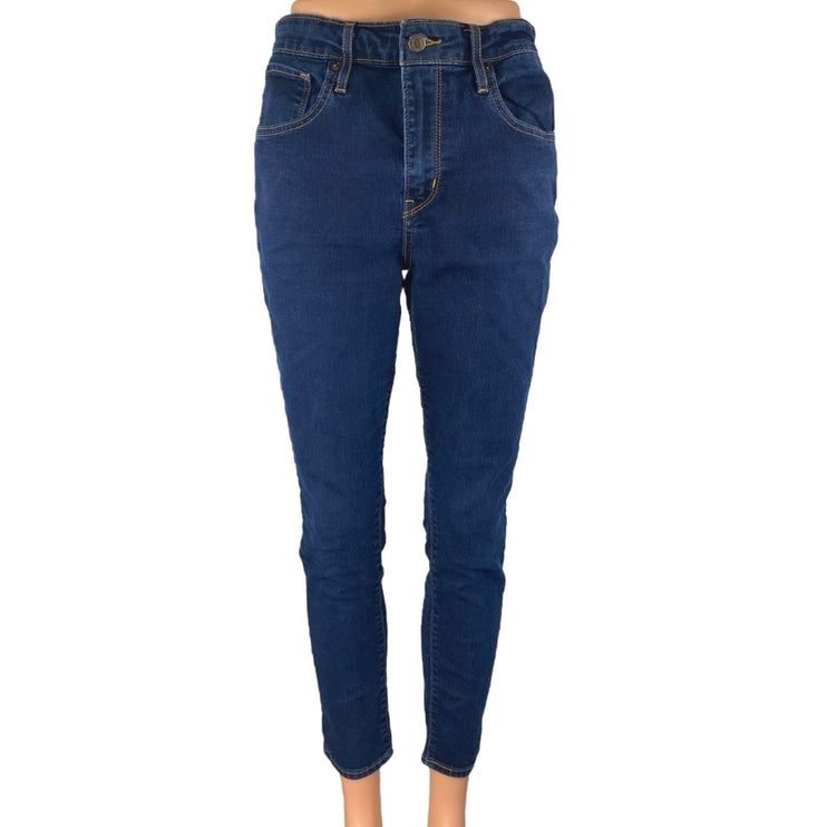Levi's 721 High Rise Skinny Women's Blue Dark Wash Cropped Denim Jeans Size 30