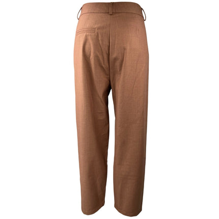 Commense Women's Brown High Waist Straight Wide Leg Trousers Dress Pants Size M