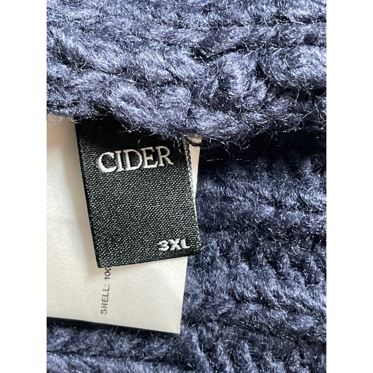 Cider Women Navy Blue Pink Ribbon Bow Braid Coquette Long Sleeve Sweater Top 3XL