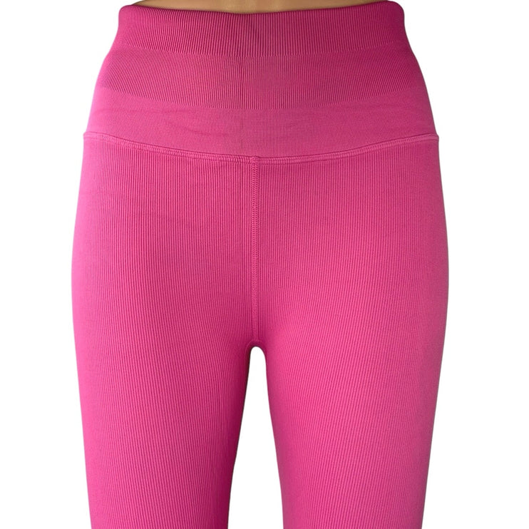 Spiritual Gangster Self Love Pink High Waist Cutout Ankle Crop Legging Pants M/L