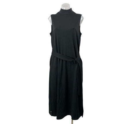NEW Prologue Black Sleeveless Mock Neck Tie Waist Midi Sweater Dress Size M