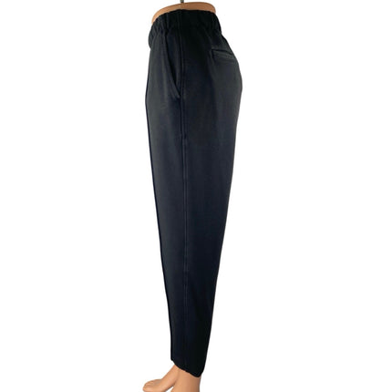 Everlane Women's Black Mid Rise Elastic Waist Tapered Skinny Trousers Pants Sz S