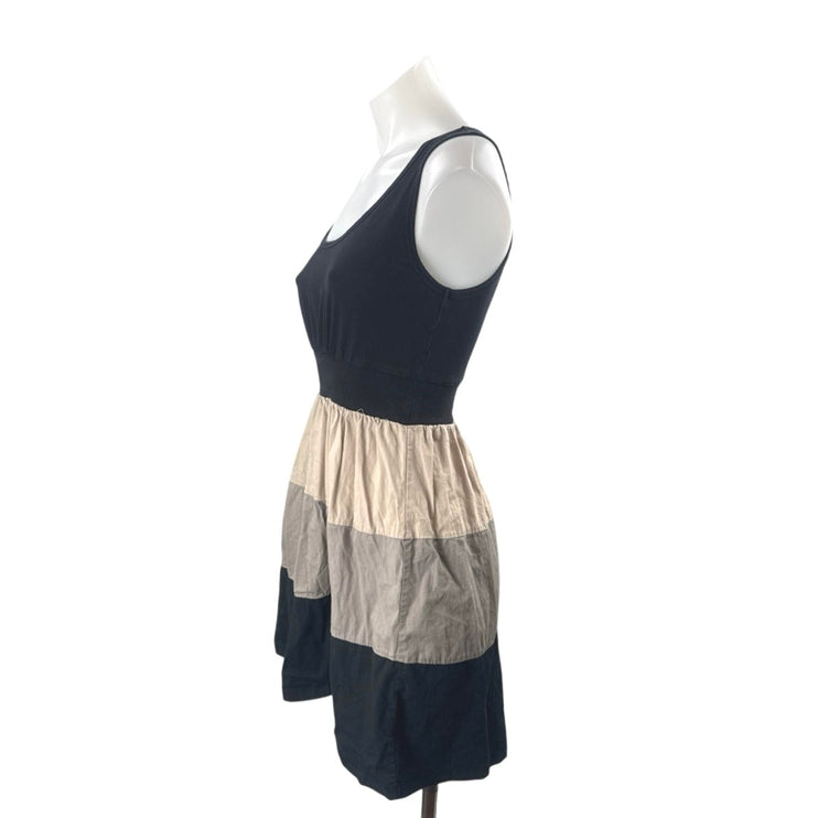 BeBop Womens Color Block Tiered Sleeveless Mini Tank Skater Flare A-Line Dress S
