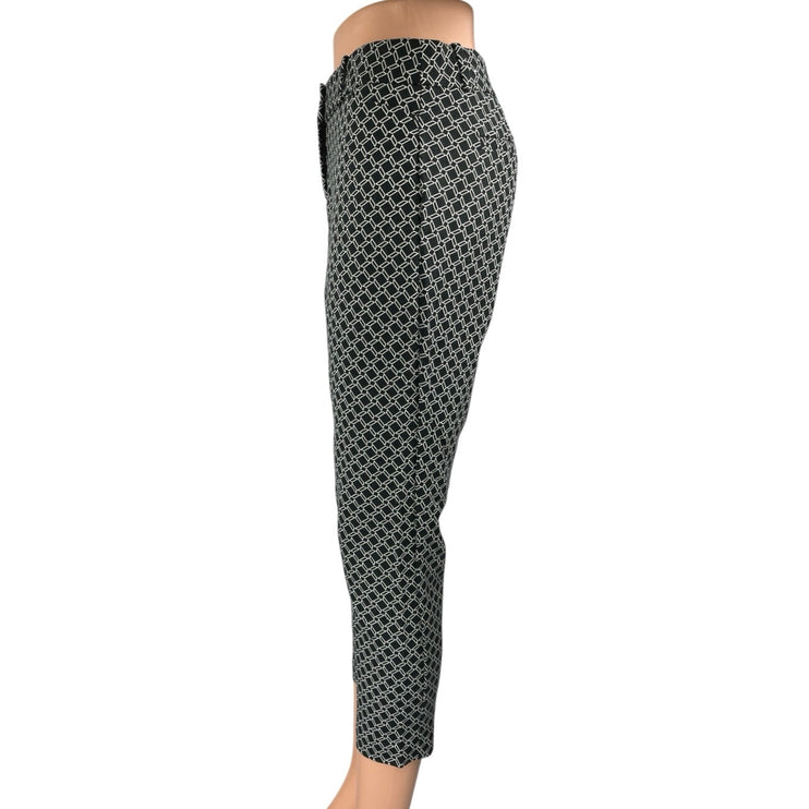 Liz Claiborne Women's Black Geometric Mid Rise Skinny Stretch Trousers Pants 2