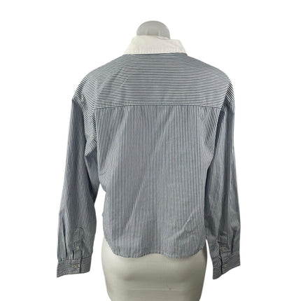 Abercrombie & Fitch Blue Seersucker Striped Long Sleeve Button Down Shirt Top S