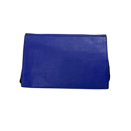 Aldo Womens Rich Blue Envelope Style Leather Flap Clutch Purse Wallet