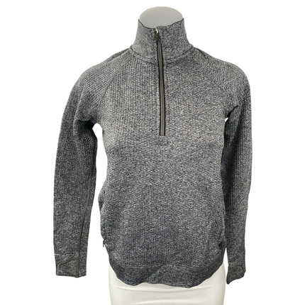 Lululemon Women's Gray Half Zip Ribbed Knit Long Sleeve Sweatshirt Top Size 4