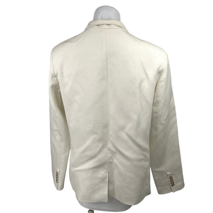 Jenni Kayne Women's White Linen One Button Collar Boy Blazer Coat Jacket Size XL