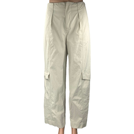 All:Row Women's Cream White Wide Leg High Waist Cargo Trousers Pants Size S