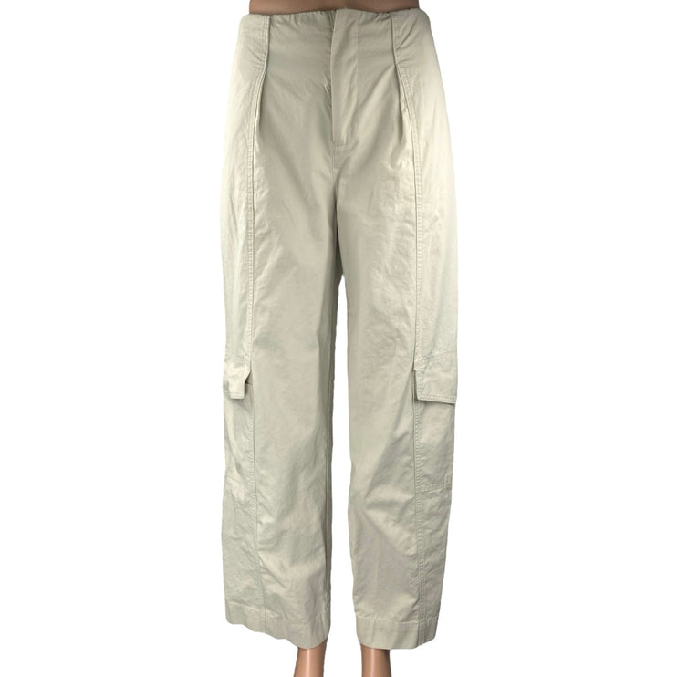 All:Row Women's Cream White Wide Leg High Waist Cargo Trousers Pants Size S