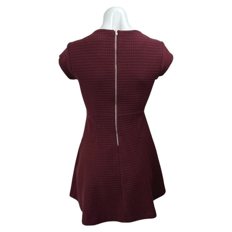 Banana Republic Red Short Sleeve Crew Neck Knit Fit & Flare Mini Dress Size 0P