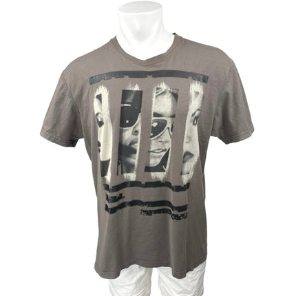 Marc Ecko Men's Brown Tan Short Sleeve Crew Neck Graphic Tee T-Shirt Top Size XL