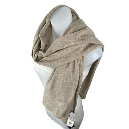 NEW Dalle Piane Cashmere Wool Beige Winter Snow Warmer Shawl Wrap Neck Scarf OS