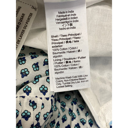 NEW J.Crew White Blue Floral High Waisted Boho Tiered A Line Midi Skirt Size M