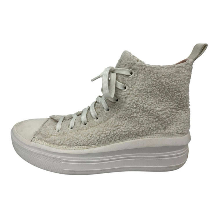Converse Chuck Taylor All Star White Sherpa High Top Lace Up Sneakers Shoes 10.5