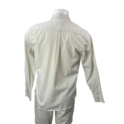 Everlane Men's Cream Long Sleeves Collared Casual Button Down Shirt Top Size L