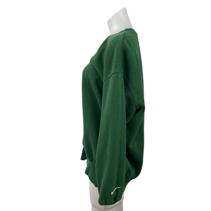 Nike Womens Green Embroidered Logo Swoosh Crewneck Long Sleeve Sweatshirt Size S