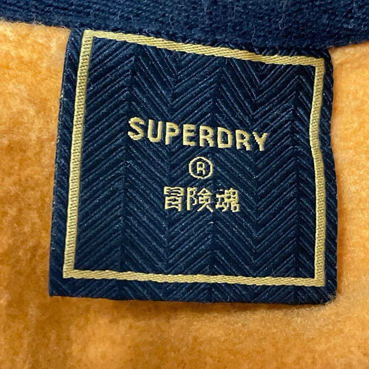 Superdry Men's Orange Bare Bones Fleece Long Sleeve Crewneck Sweatshirt Top L