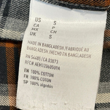 American Eagle Outfitters Men's Black Gray Long Sleeve Plaid Button Up Shirt S