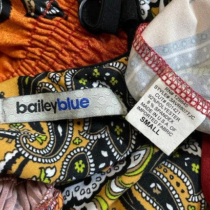 Bailey Blue Multicolor Paisley Sleeveless V Neck Smocked Waist Mini Dress Size S