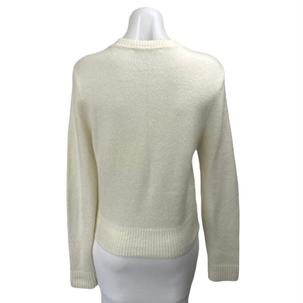 Abercrombie & Fitch Women's Cream White Wool Knit Long Sleeve Sweater Top Size M