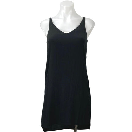 Topshop Women's Black Sleeveless Cami Camisole Tank V Neck Mini Dress Size 2