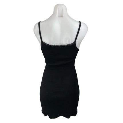 Brandy Melville Belle Lace Black Sleeveless Mini Cami Tank Slip Bodycon Dress S