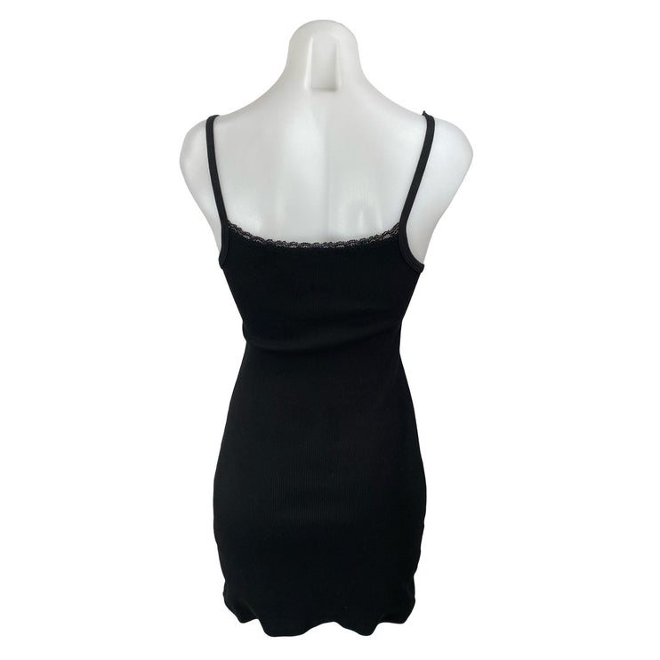 Brandy Melville Belle Lace Black Sleeveless Mini Cami Tank Slip Bodycon Dress S