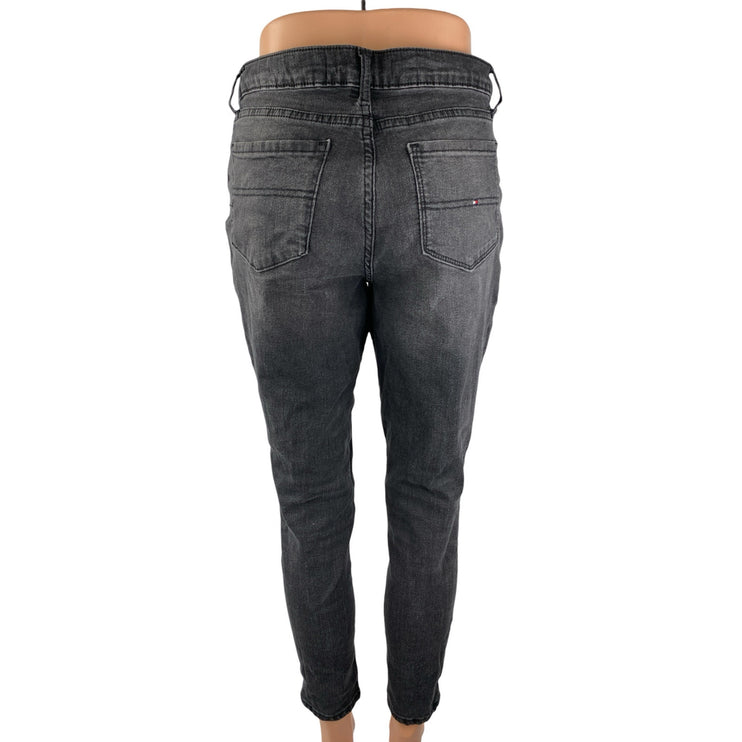 Tommy Hilfiger Women's Black Mid Rise Slim Skinny Leg Denim Jeans Pants Size 4