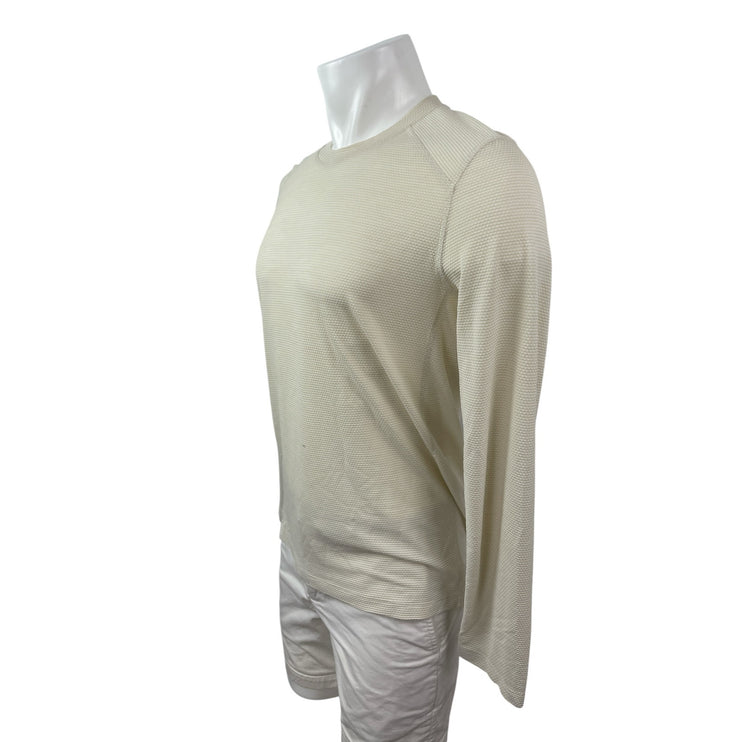 Allbirds Men's Cream Waffle Knit Long Sleeve Crew Neck Thermal T Shirt Tee Top M