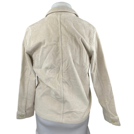 Everlane Women's Cream Corduroy Long Sleeve Button Pockets Shirt Jacket Size L