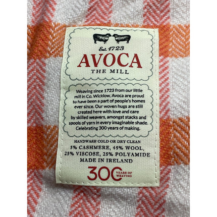 Avoca Wool Cashmere Multicolor Plaid Check Fringe Snow Shawl Wrap Neck Scarf OS