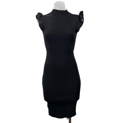 Akira Chicago Black Label Women's Black Sleeveless Ruffles Mini Bodycon Dress S